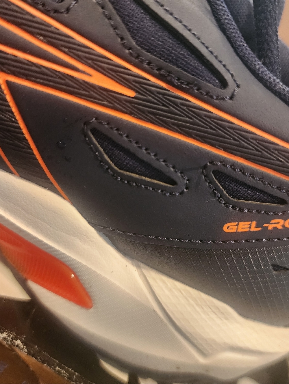 Asics Navy and Orange Gel-Rocket 11 Volleyball Shoes - Picture 4 of 6